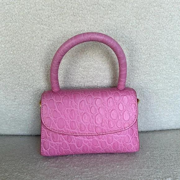 By Far leather Mini Embossed Leather Bag in pink - Picture 1 of 6